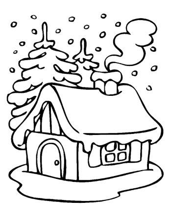 Зима раскраска для детей