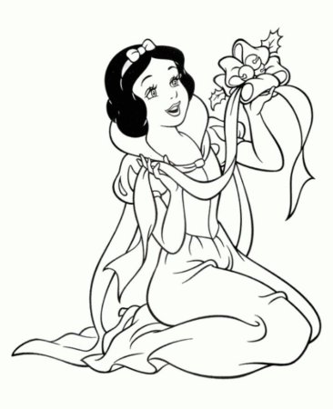 Раскраска принцессы Disney Белоснежка и семь гномов