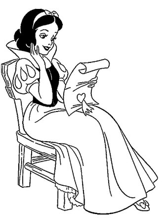 Белоснежка и семь гномов раскраска для детей