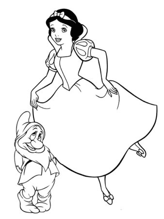 Раскраска принцесса Белоснежка