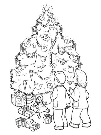 Раскраска елка Новогодняя