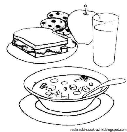 Раскраска полезные блюда