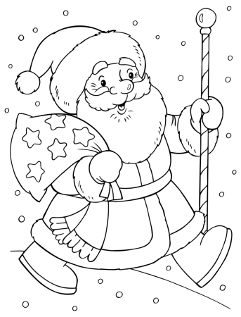 Санта Клаус раскраска для детей
