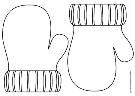 Варежки раскраска