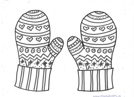 Варежка раскраска