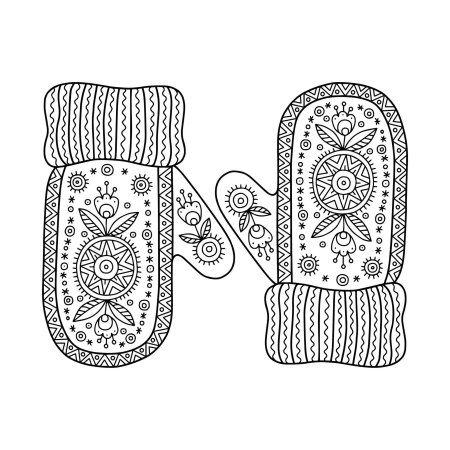 Варежка раскраска