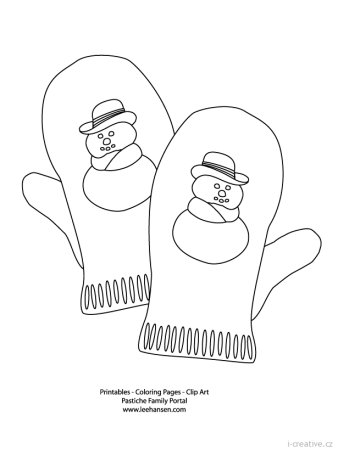 Варежка раскраска