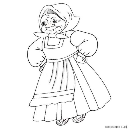 Раскраска бабушка