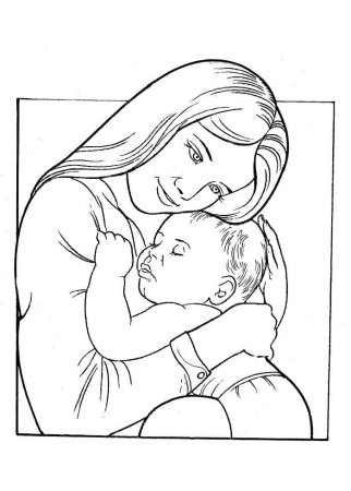 Раскраска мамы и малыши