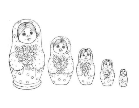 Семёновская матрёшка раскраска
