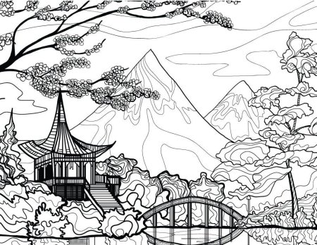 Японские раскраски для детей