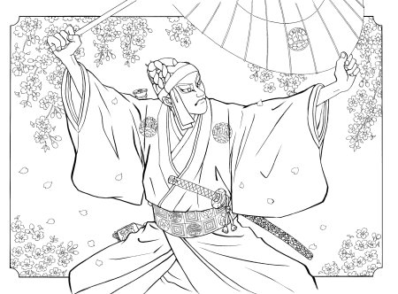 Японские раскраски для детей