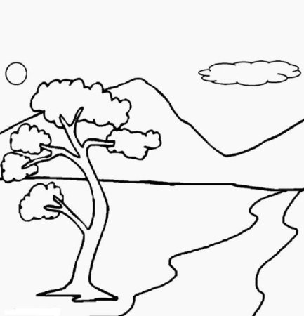 Рисунки для раскрашивания пейзажи