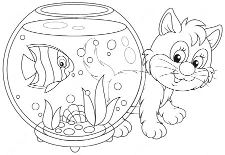 Аквариум раскраска для малышей