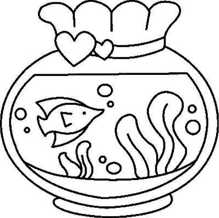 Раскраска аквариум с рыбками для детей