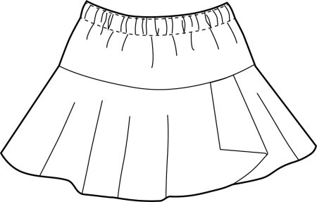 Юбка раскраска для детей