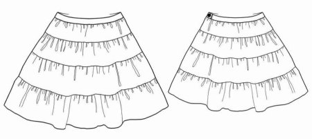 Юбка солнце клёш эскиз