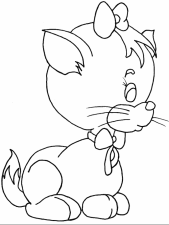 Котенок раскраска для детей