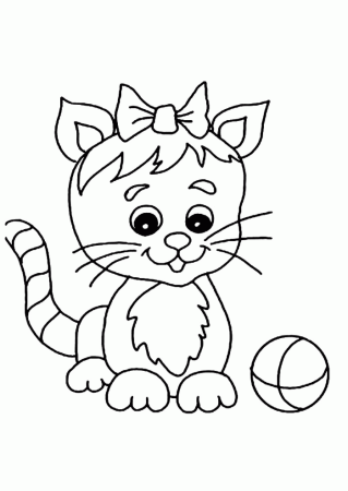 Котенок для раскрашивания