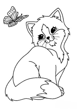 Котенок раскраска для малышей