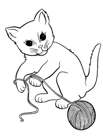 Кошка раскраска для детей