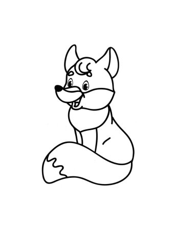 Лиса раскраска для детей