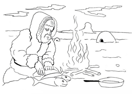 Эскимос раскраска