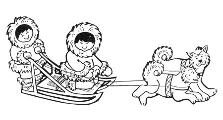 Эскимос раскраска для детей