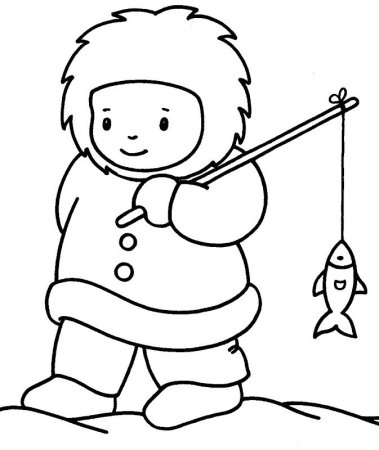 Раскраска Эскимос для малышей
