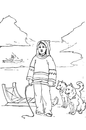 Эскимос раскраска