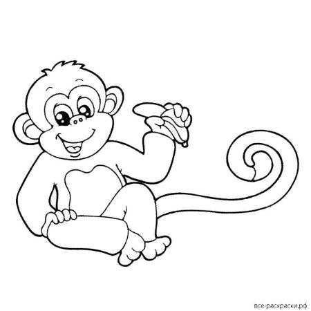 Мартышка раскраска для детей