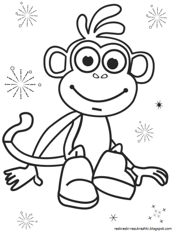 Рисунок обезьяны для детей для срисовки