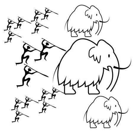 Наскальные рисунки карандашом