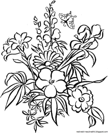 Раскраска цветочек
