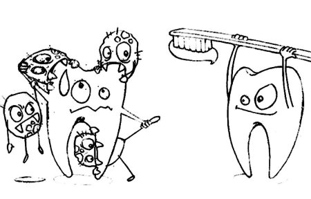 Раскраска зуб