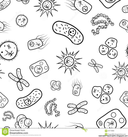 Трафарет микробы для детей