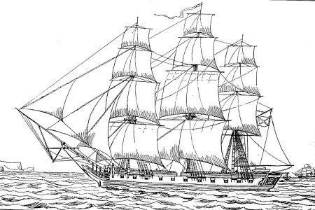 Корабль Джеймса Кука раскраска