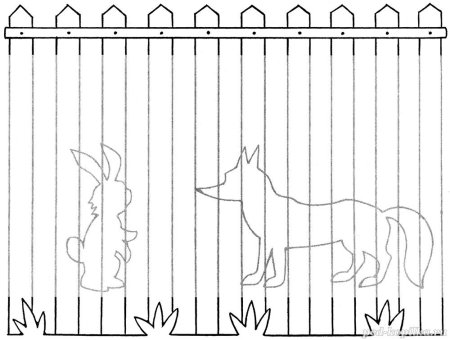 Забор раскраска для детей