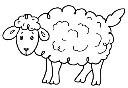 Овечка раскраска
