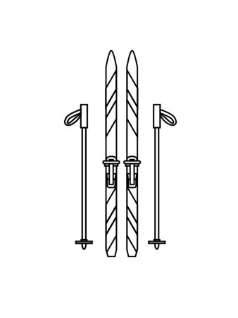 Лыжи раскраска