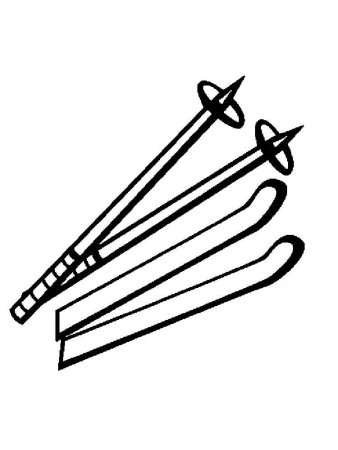 Лыжи спереди вектор