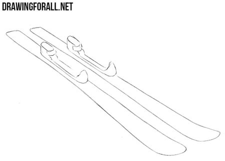 Лыжи картинка для детей раскраска