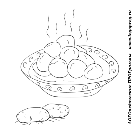 Картошка с глазами раскраска