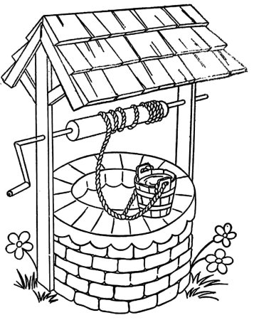 Колодец раскраска для детей