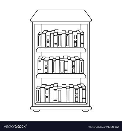 Книжная полка раскраска для детей