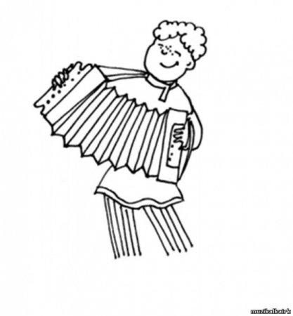 Аккордеон раскраска для детей