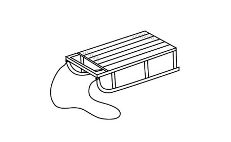 Санки раскраска