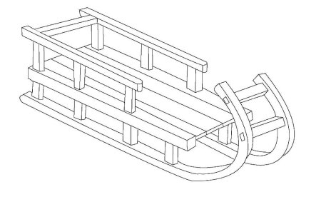 Санки раскраска для детей
