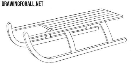 Сани раскраска для детей