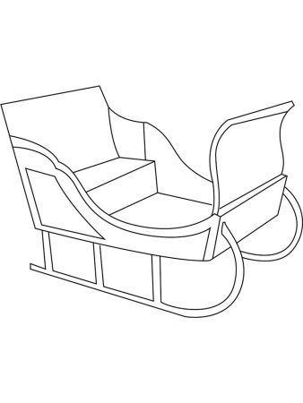Санки раскраска для малышей
